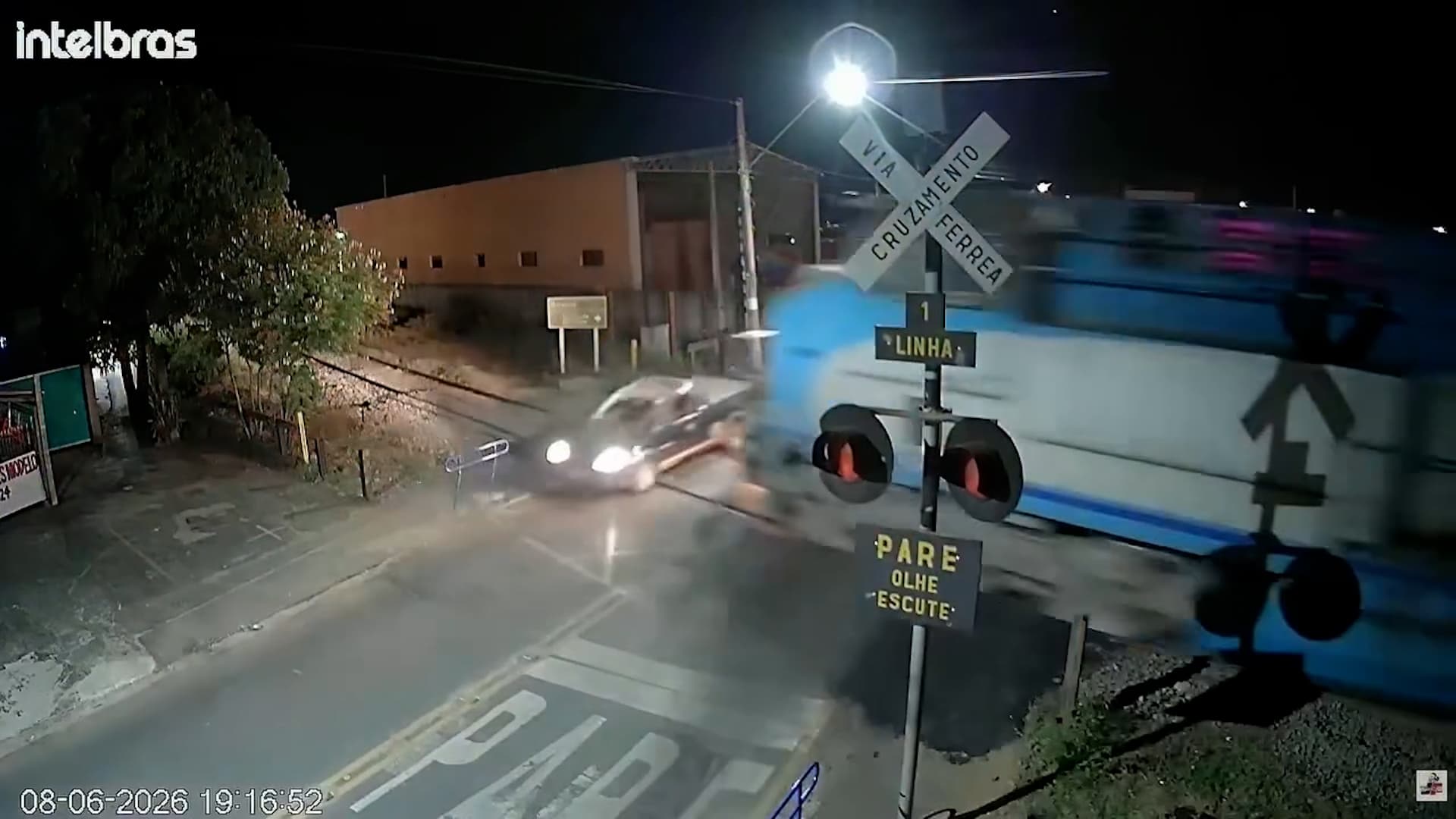 OAP Survives After Pickup Truck Hit By Freight Train While Crossing Railway Tracks On Red Light