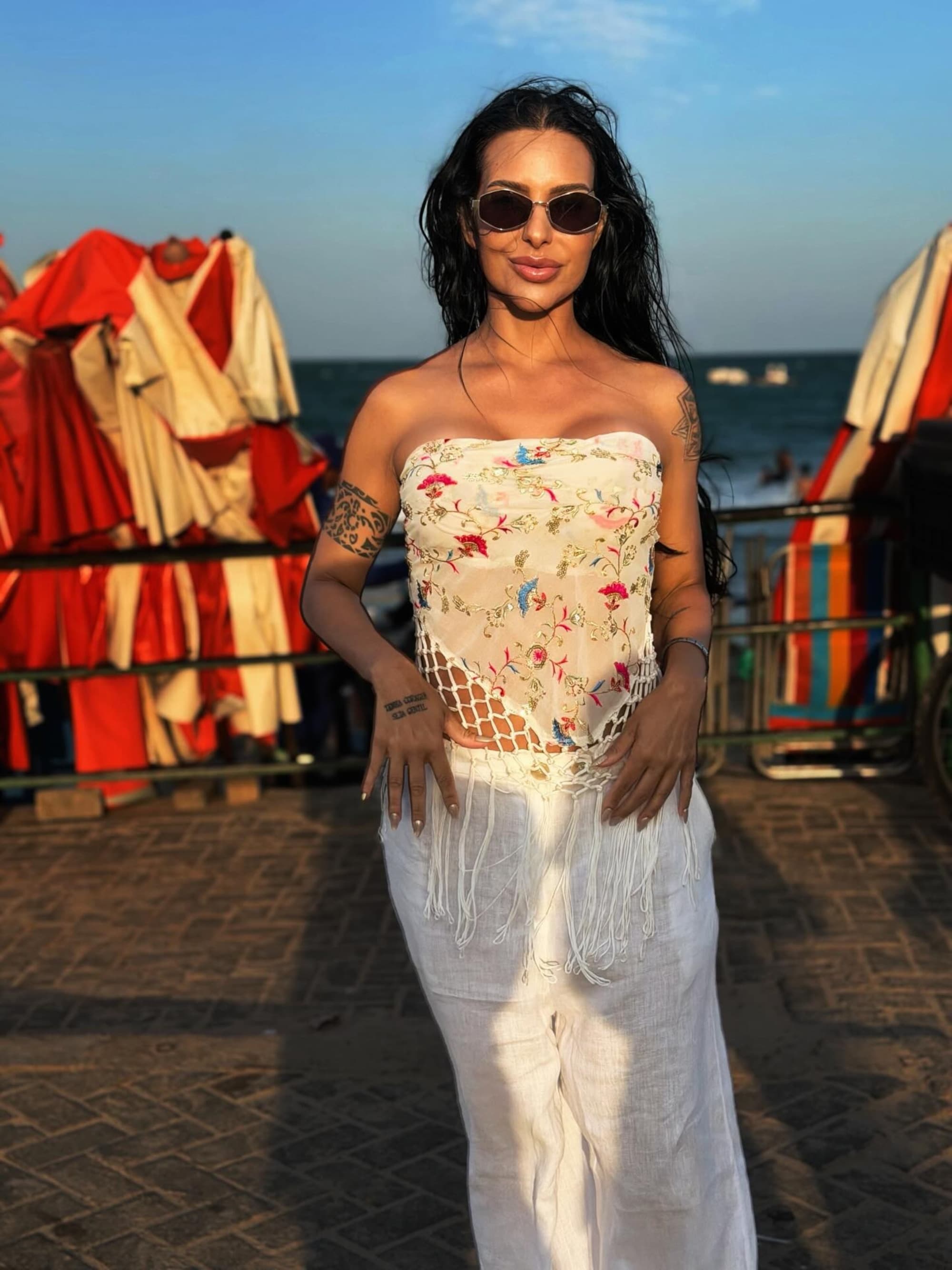 Businesswoman Larissa Nara Rezende, 42, poses in undated photo. She was arrested at Guarulhos airport, Brazil. Note: Private photo taken from social media. (Newsflash/NX)
