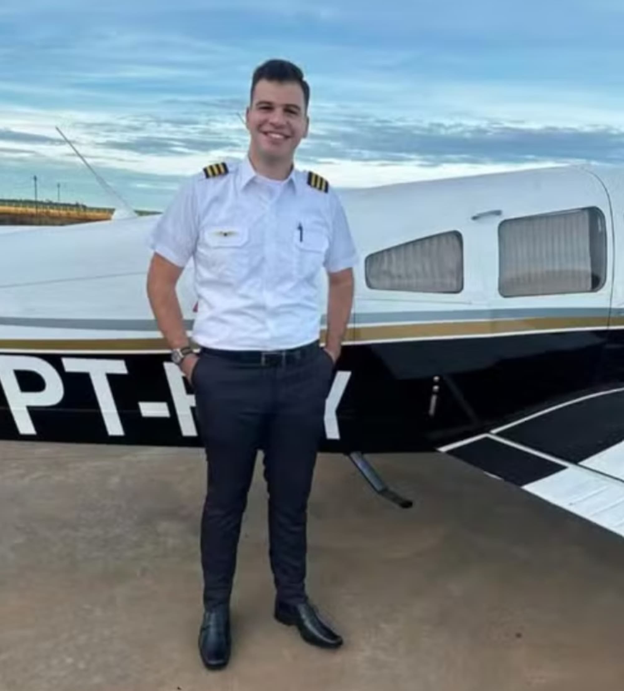 Gabriel Maloni Mendes da Cruz, 24, poses in  undated photo.  He is one of the people that died when an aircraft crashed into a filed on Wednesday, June 10, 2026, in Marilia, Brazil.Note: Private picture. (Newsflash/NX)
