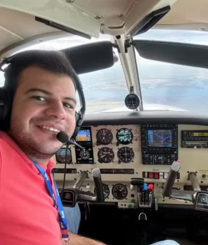 Gabriel Maloni Mendes da Cruz, 24, poses in  undated photo.  He is one of the people that died when an aircraft crashed into a filed on Wednesday, June 10, 2026, in Marilia, Brazil.Note: Private picture. (Newsflash/NX)