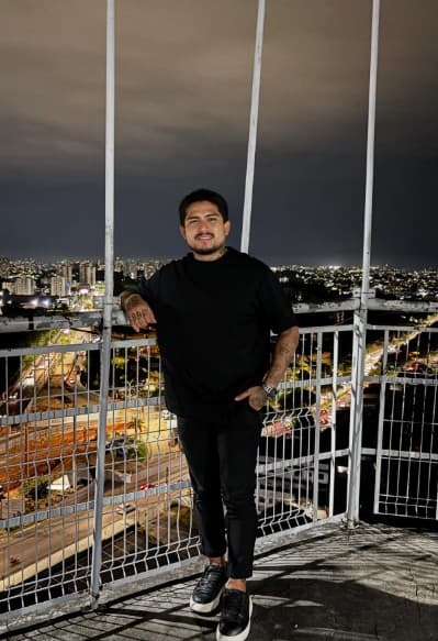 Joelisson Gomes de Souza, 31, poses in undated photo. He was hit by a driver running a red light and died, in Manaus, Brazil. Note: Private picture. (Newsflash/NX)