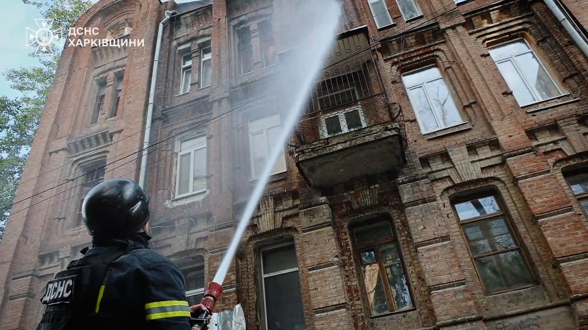 Two People Injured After Russian Drone Guts Three-Storey Residential Building In Kharkiv