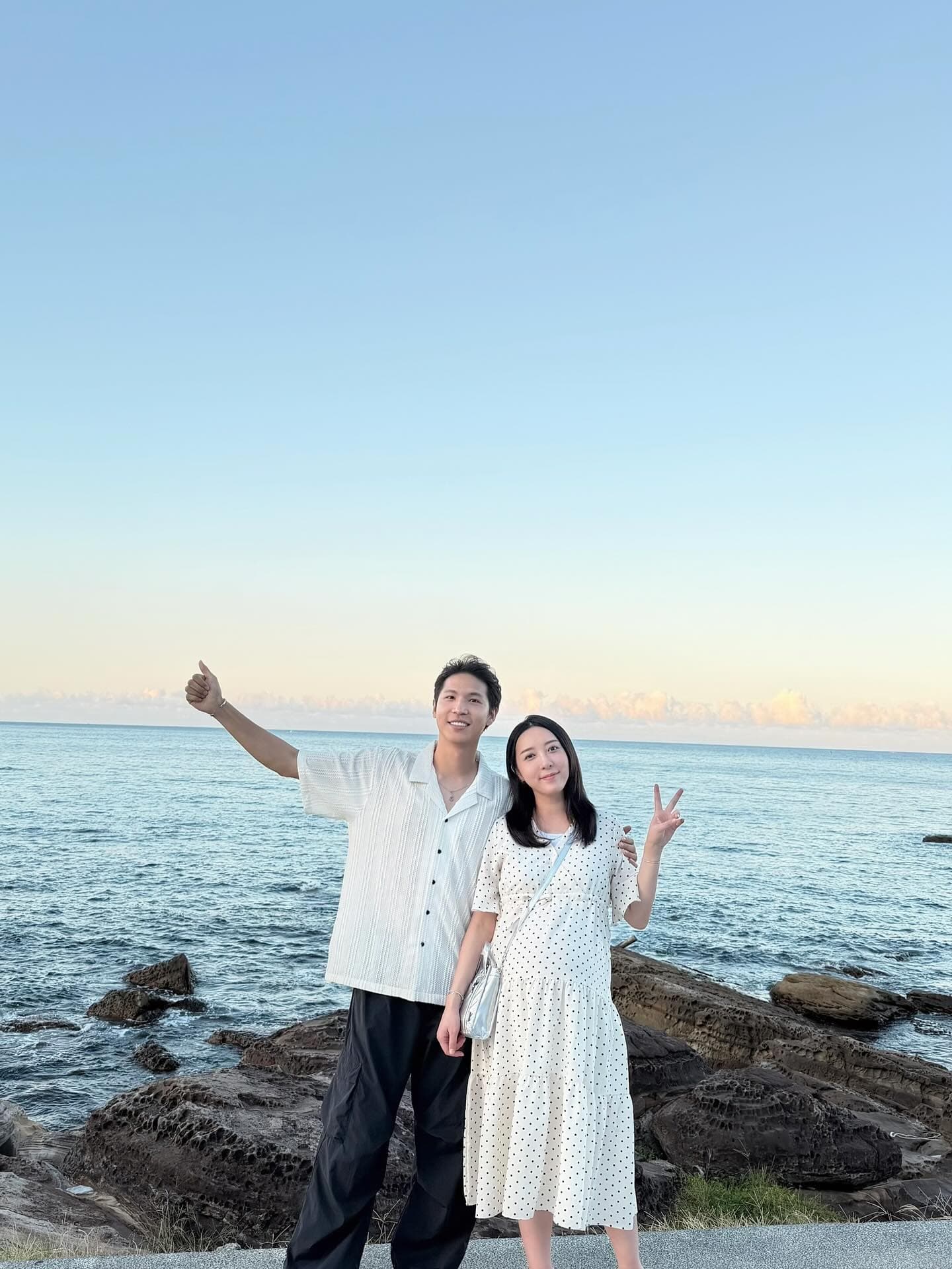 Taiwanese actress Wu Xiong poses with husband in undated photo. She was arrested after allegedly damaging a national treasure at Yakushiji Temple in Nara, Japan. Note: Private photo taken from social media. (@bernice0222/Newsflash/NX)