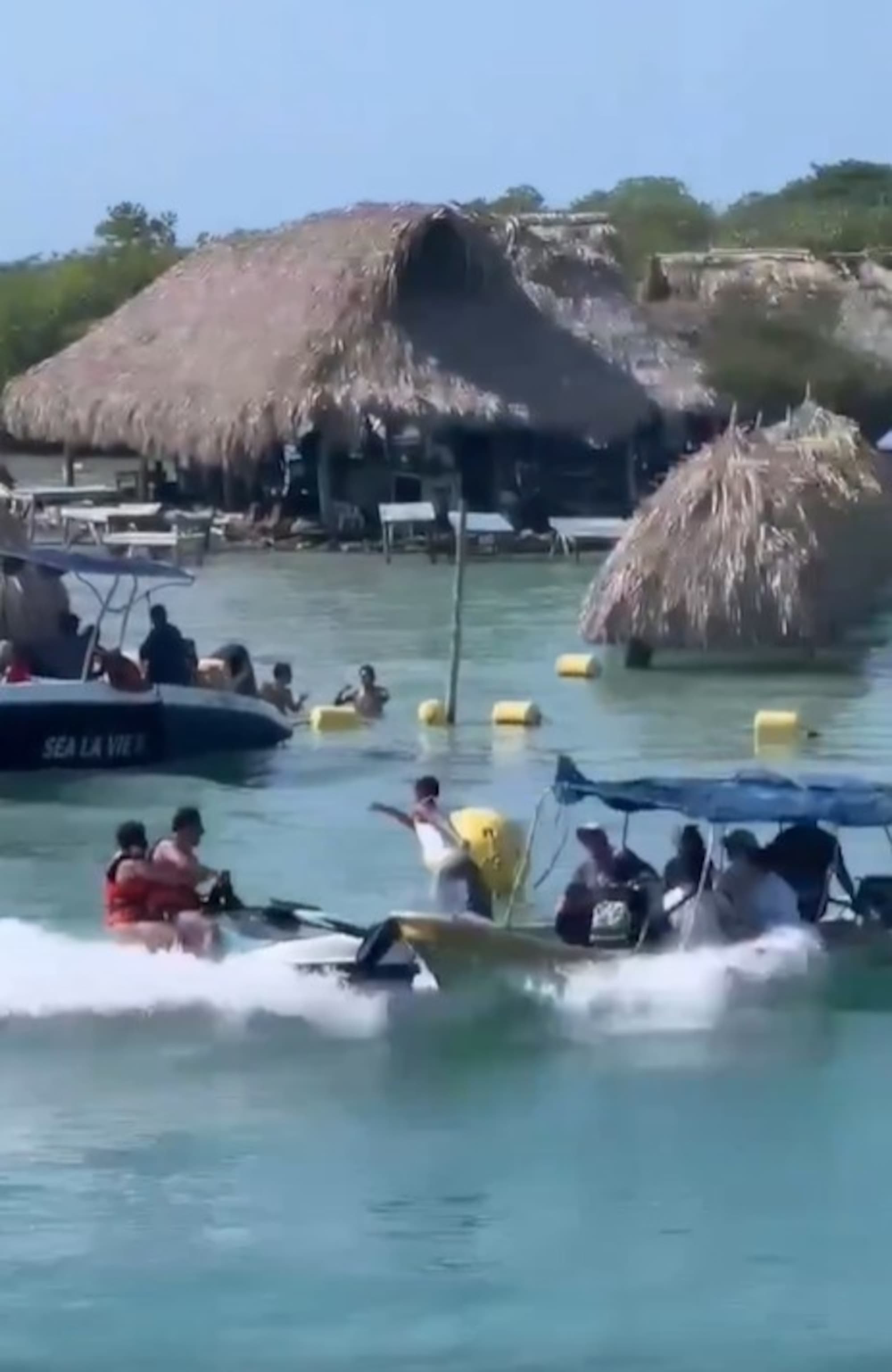 Jet Ski Tourists In Head-On Crash With Boat Sending Passengers Into The Water