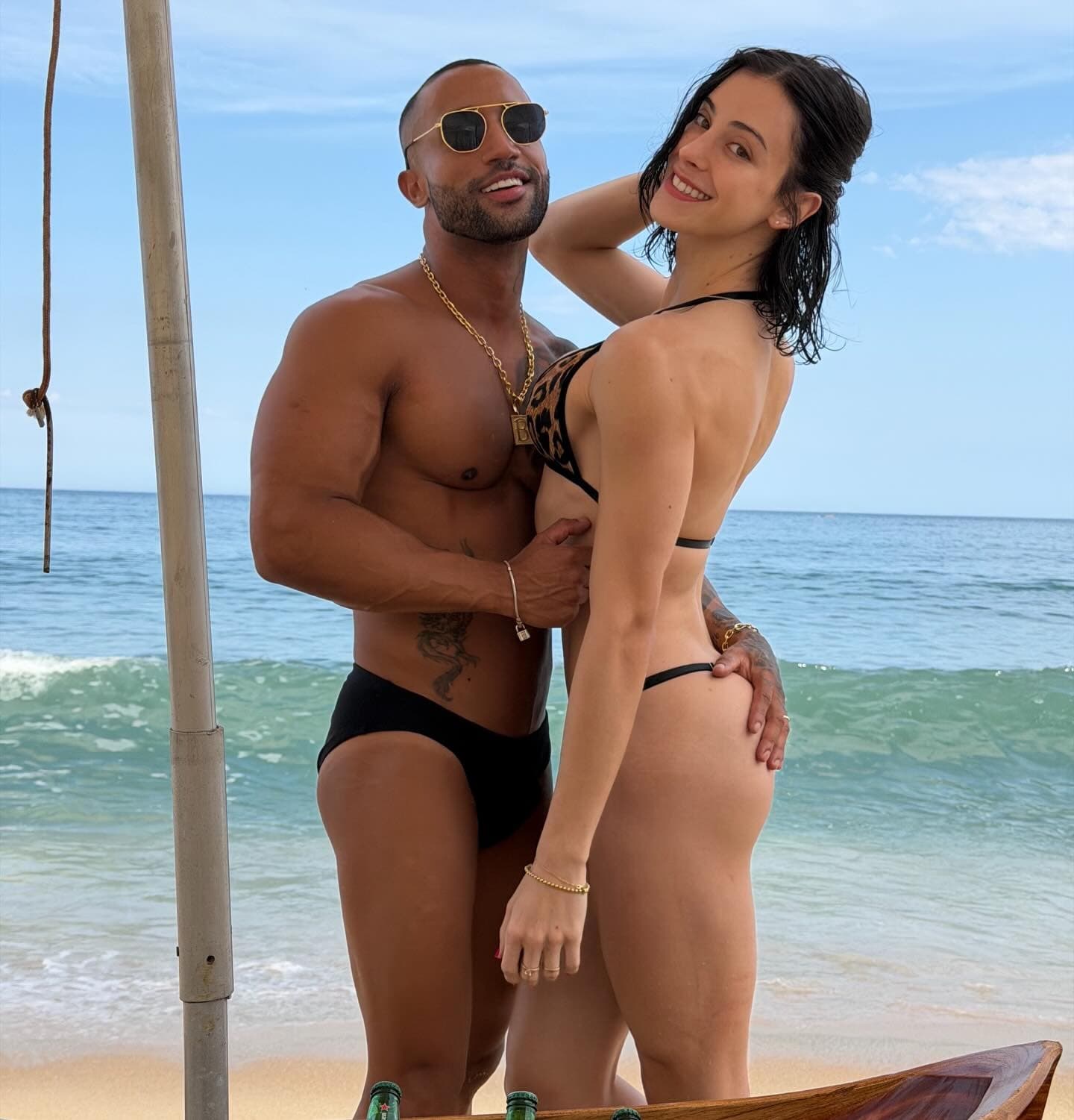 Isabella Longuinho, known as Bella, poses with Will Leite in undated photo. She said she was assaulted by him. Note: Private photo taken from social media. (@bella_longuinho/Newsflash/NX)