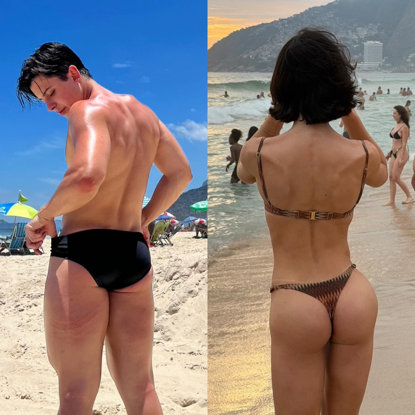 Isabella Longuinho, known as Bella, poses in a photo from 2022 (left) and 2026 (right). She said she was assaulted by her partner. Note: Private photo taken from social media. (@bella_longuinho/Newsflash/NX)