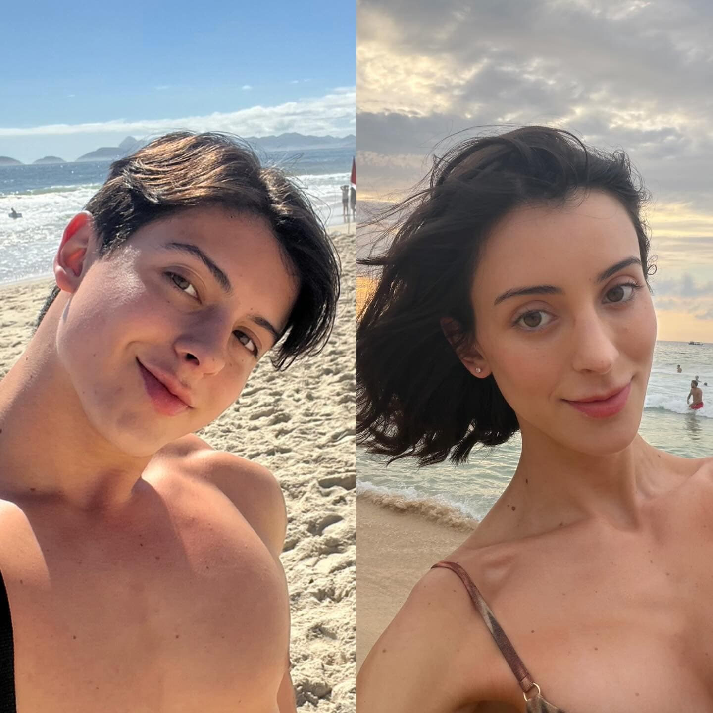 Isabella Longuinho, known as Bella, poses in a photo from 2022 (left) and 2026 (right). She said she was assaulted by her partner. Note: Private photo taken from social media. (@bella_longuinho/Newsflash/NX)