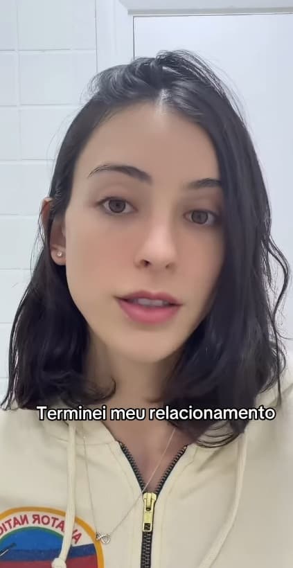 Isabella Longuinho, known as Bella, speaks of the assault in undated video. She said she was assaulted by her partner. Note: Photo is a screenshot from video. (@bella_longuinho/Newsflash/NX)