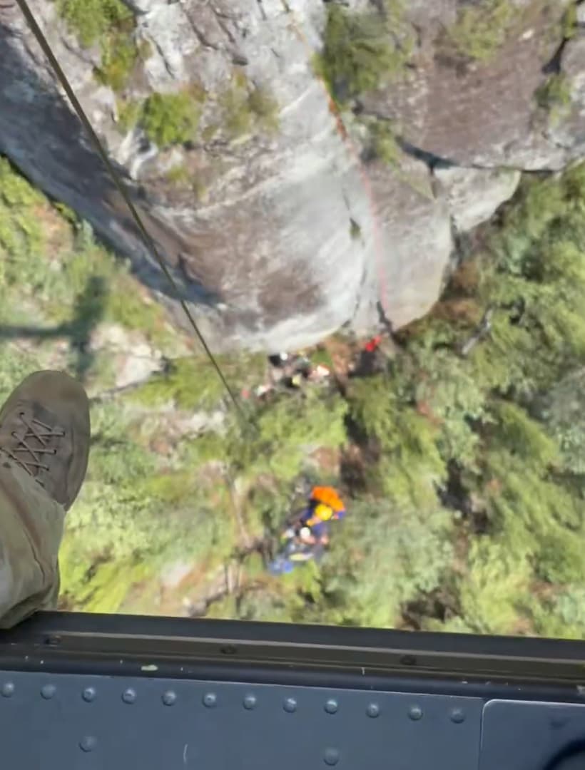 Injured Climber Winched From Mountainside After Serious Fall