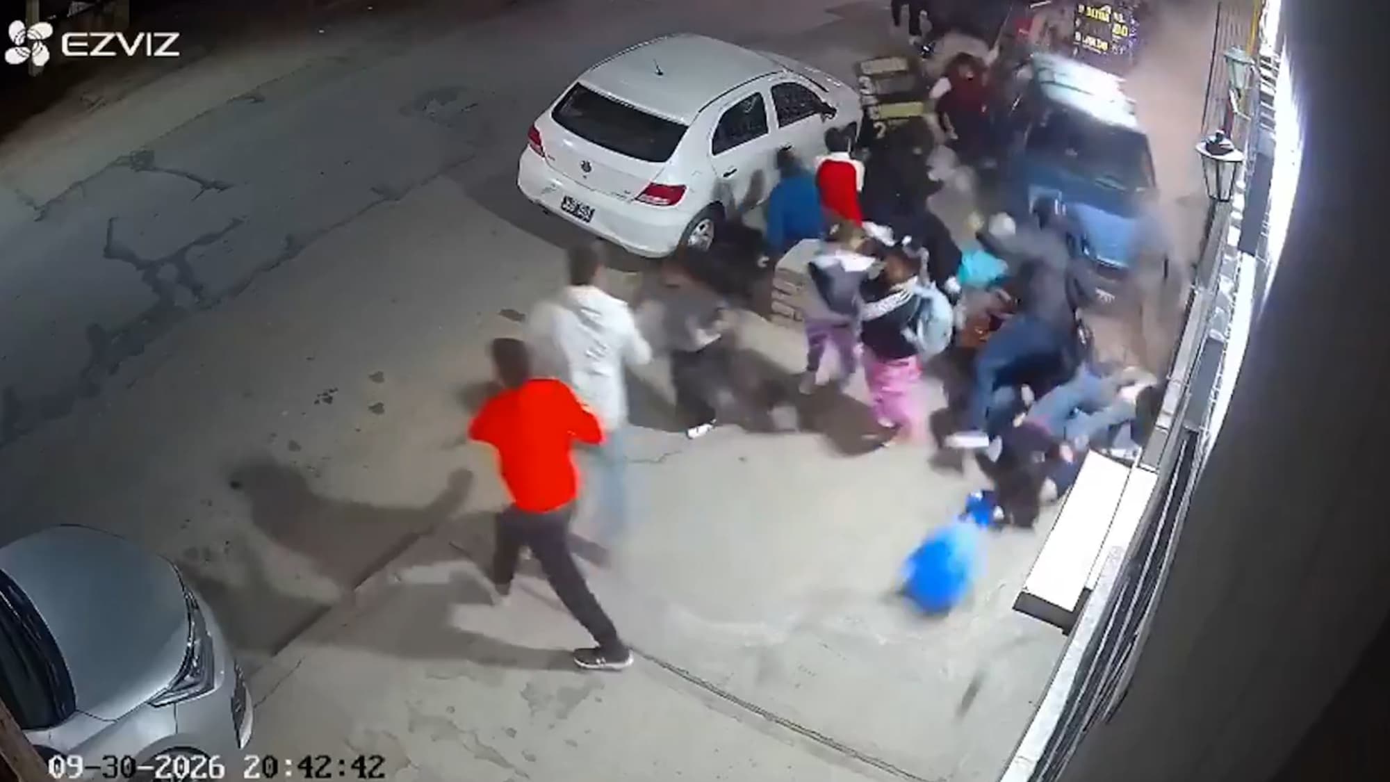 A driver rams people in Cerrillos, Argentina, Sept.30,2026. Several people were injured. Note: Photo is a screenshot from a video. (Harrisons)