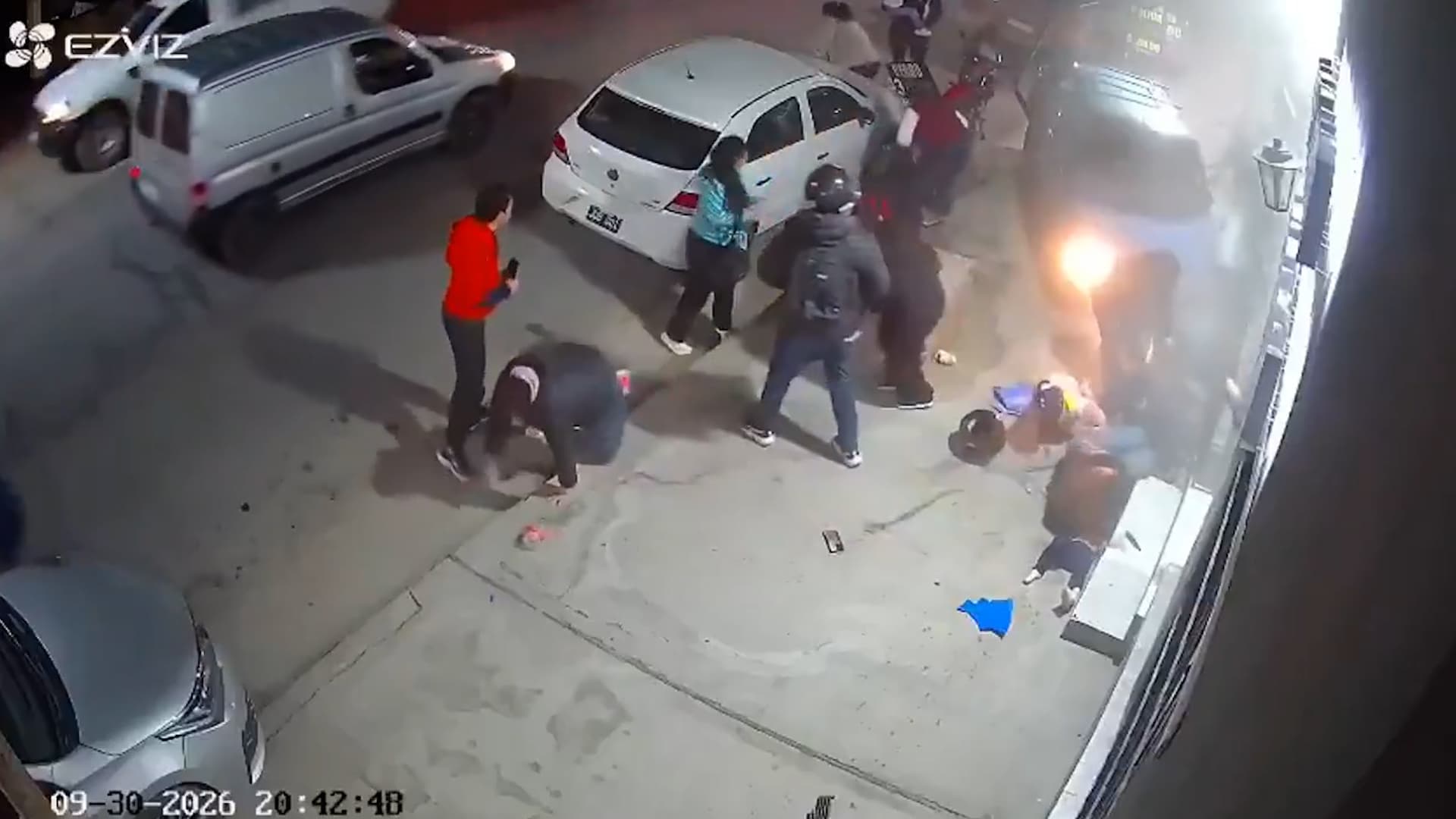 A driver rams people in Cerrillos, Argentina, Sept.30,2026. Several people were injured. Note: Photo is a screenshot from a video. (Harrisons)