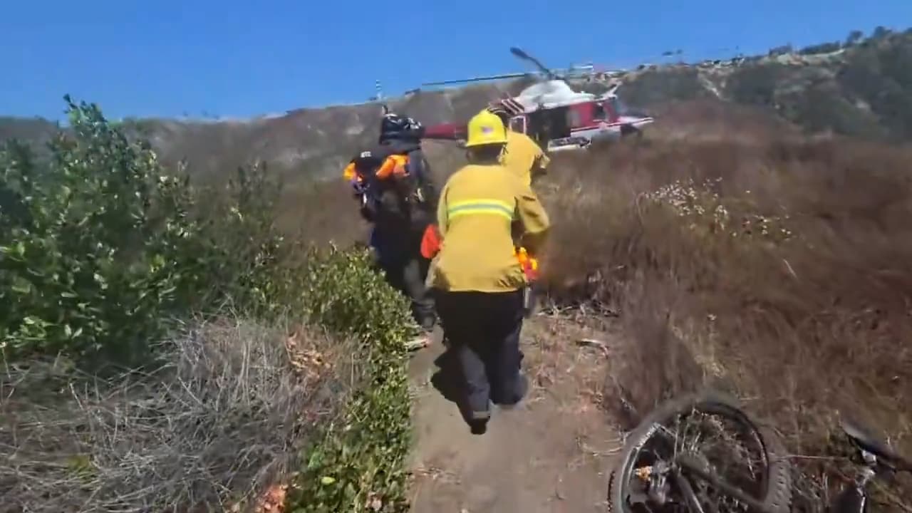 Injured Mountain Biker Rescued From Remote California Trail And Carried To Helicopter