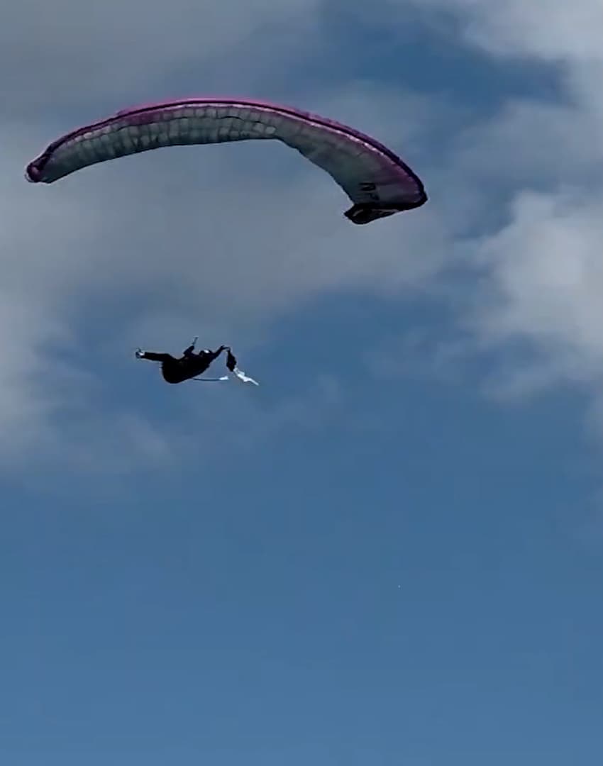 Bayram Kurt, 48, lost his life during a paragliding festival held in Tekke Plateau in the Oguzlar district of Corum, Turkey, July 18, 2026. Note: Photo is a screenshot from a video. (Newsflash/NX)